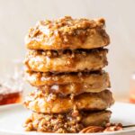 A stack of pecan pie pancakes.
