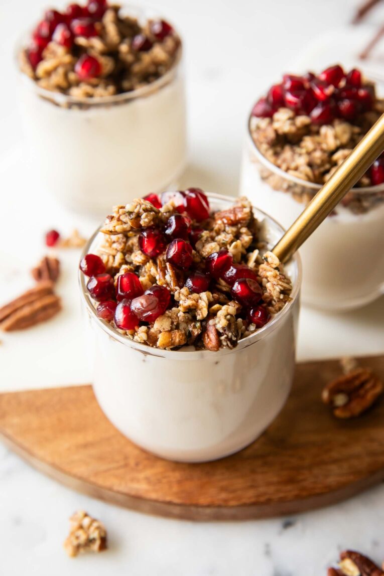Angled image of Pomegranate Parfait.