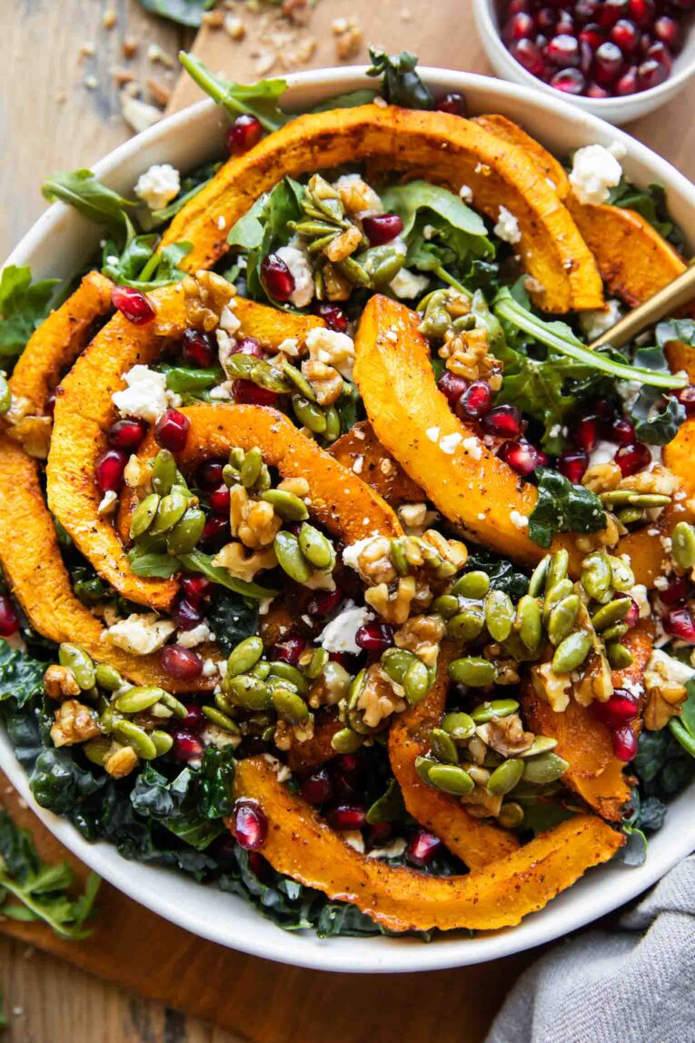 Roasted Pumpkin Salad in a bowl.