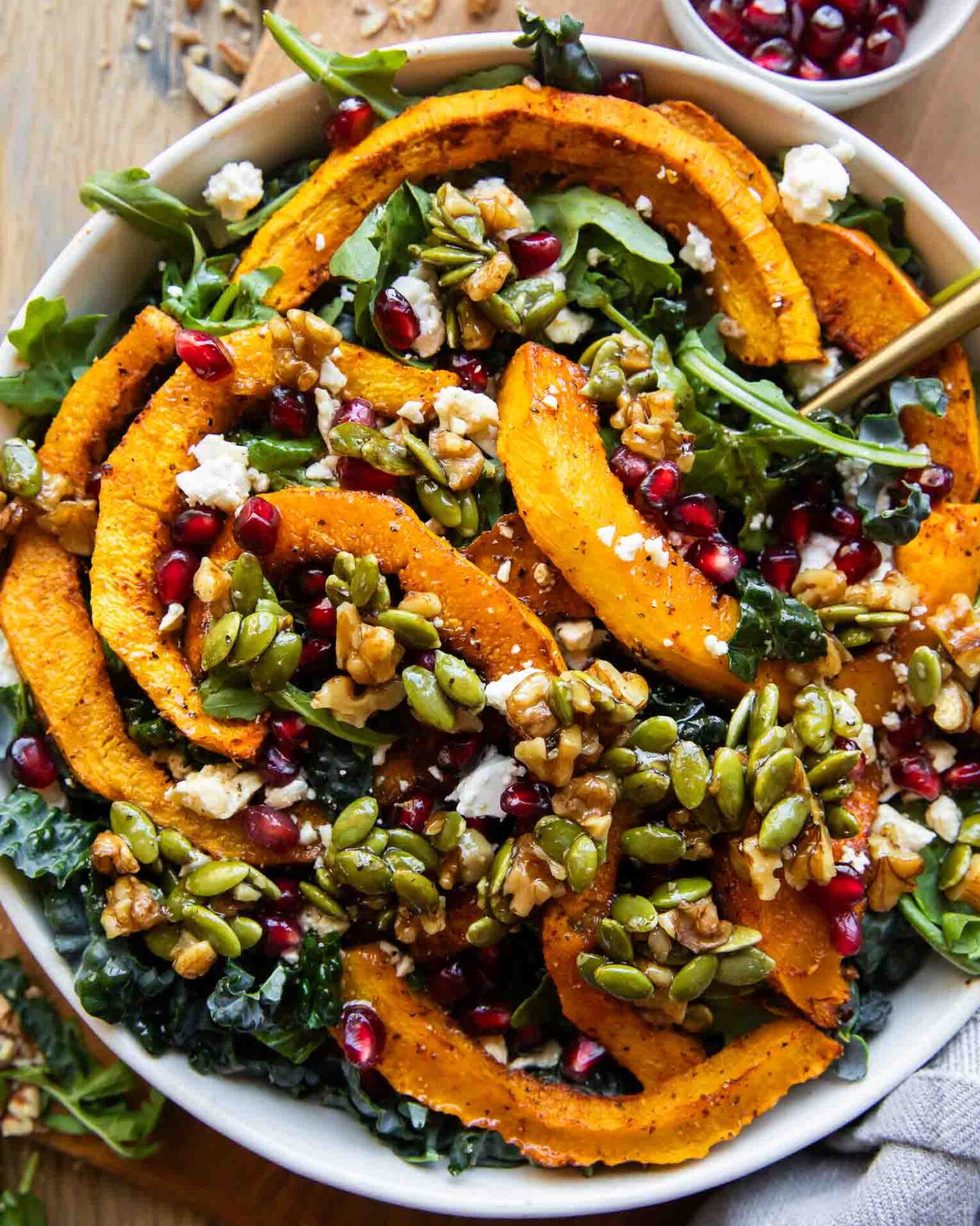 Roasted Pumpkin Salad in a bowl.