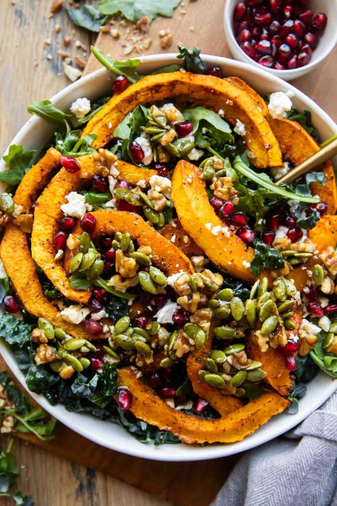 Roasted Pumpkin Salad in a bowl.