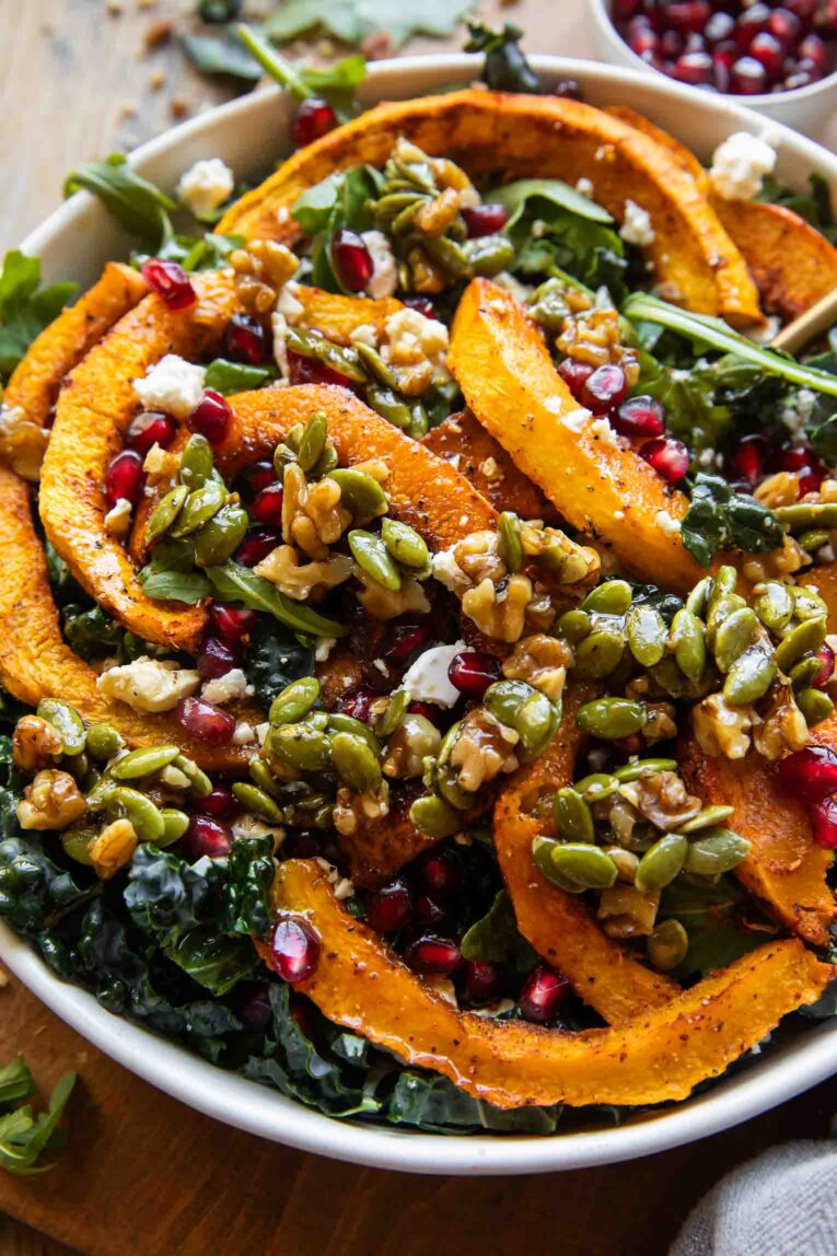 Roasted Pumpkin Salad in a bowl.