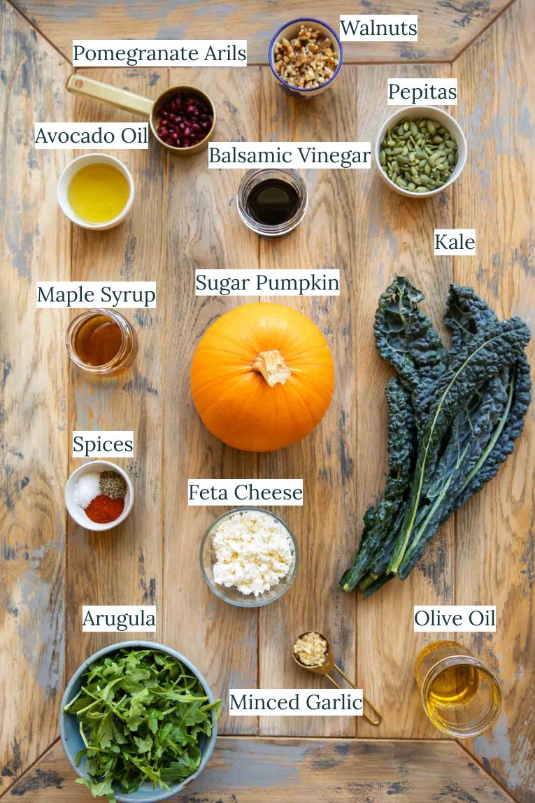 Roasted Pumpkin Salad ingredients.