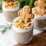 Gingerbread Chia Seed Pudding in a glass.