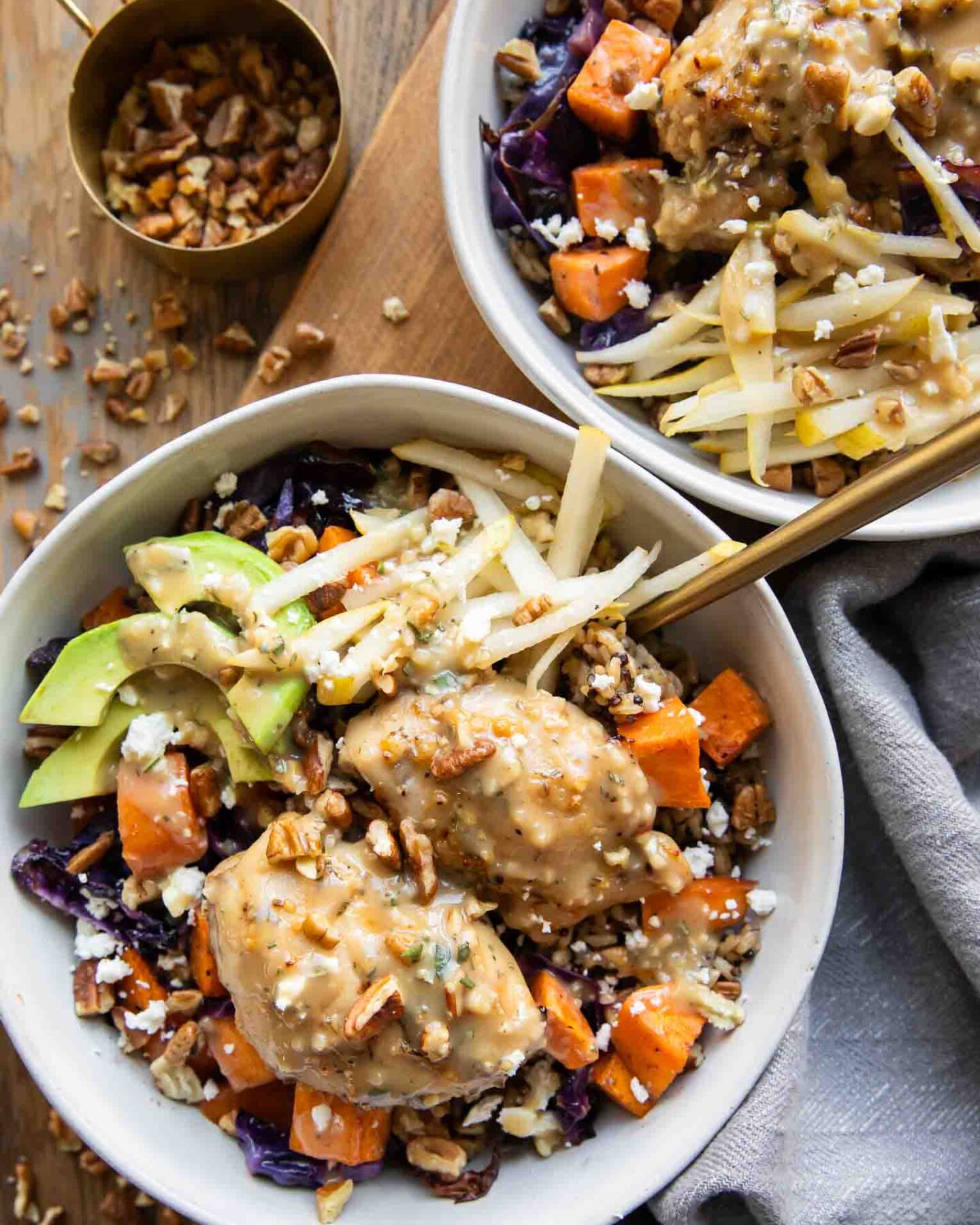 Maple Dijon Chicken and Pear bowls.