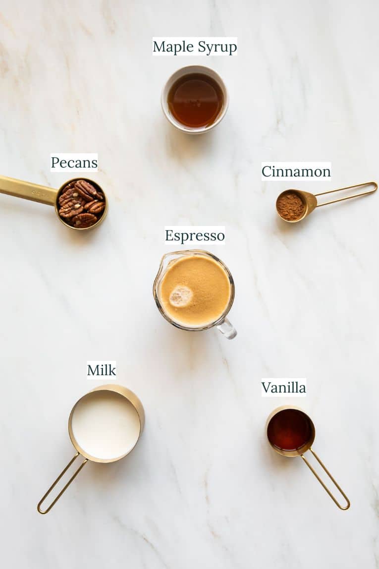 Maple Pecan Latte ingredients.
