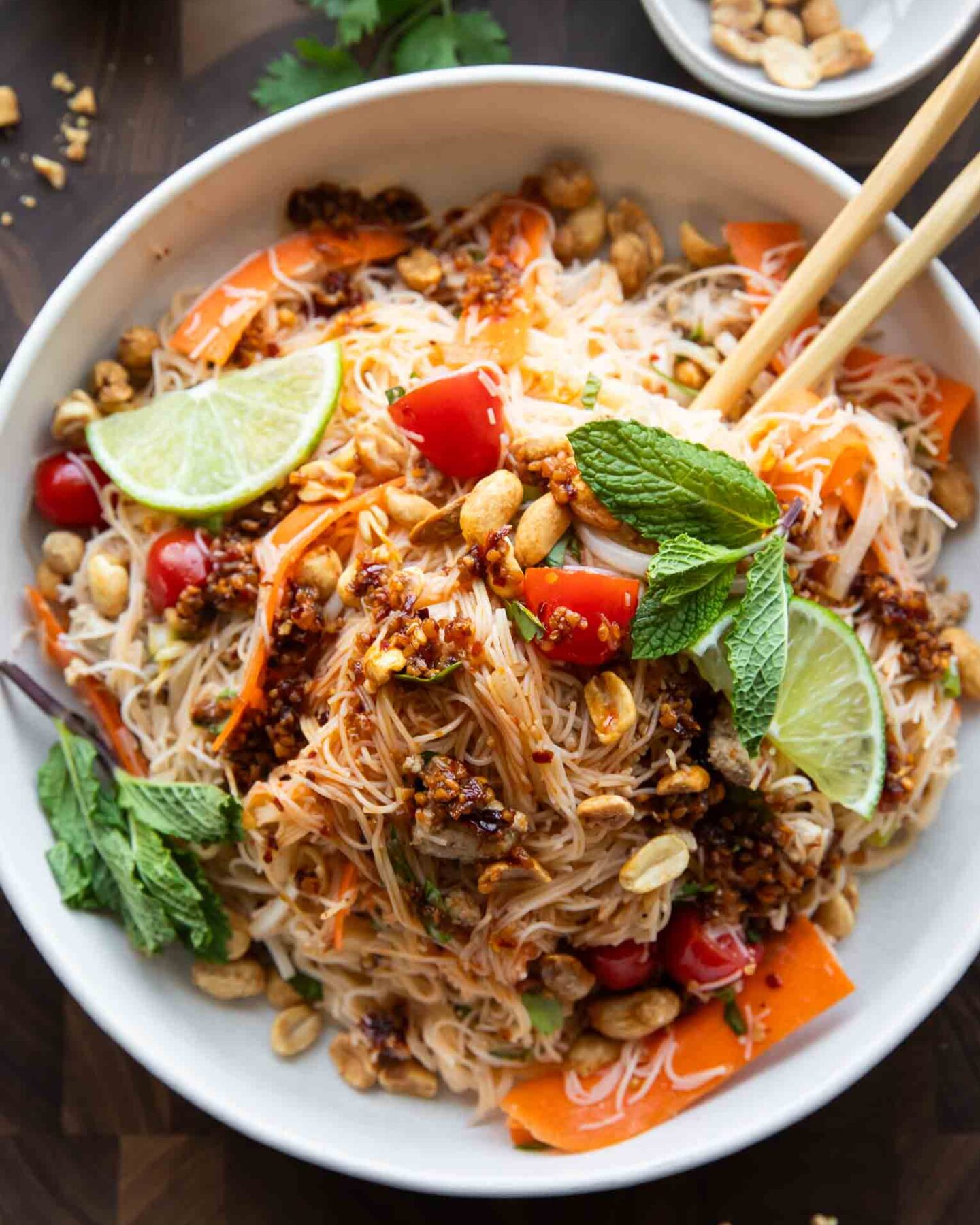 Chili Crisp Glass Noodle Salad in a bowl.