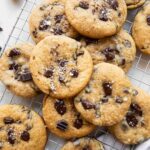 Cottage Cheese Chocolate Chunk Cookies on a cooling rack.