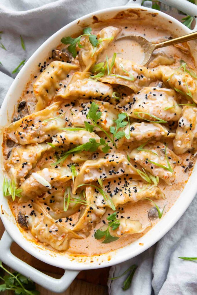 Dumpling Bake in a baking dish.
