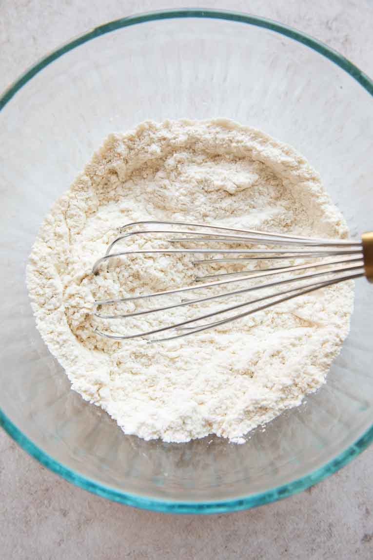 Pancake dry ingredients in a bowl.