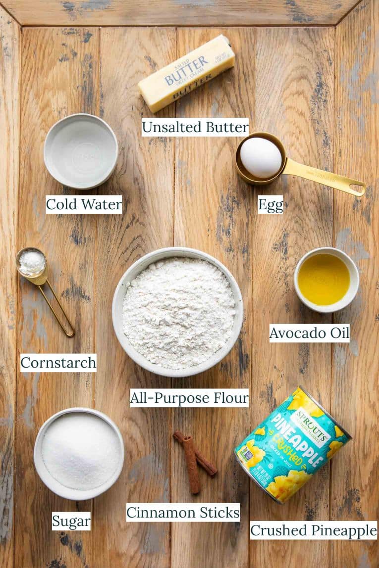 Nicaraguan Pastelitos ingredients.