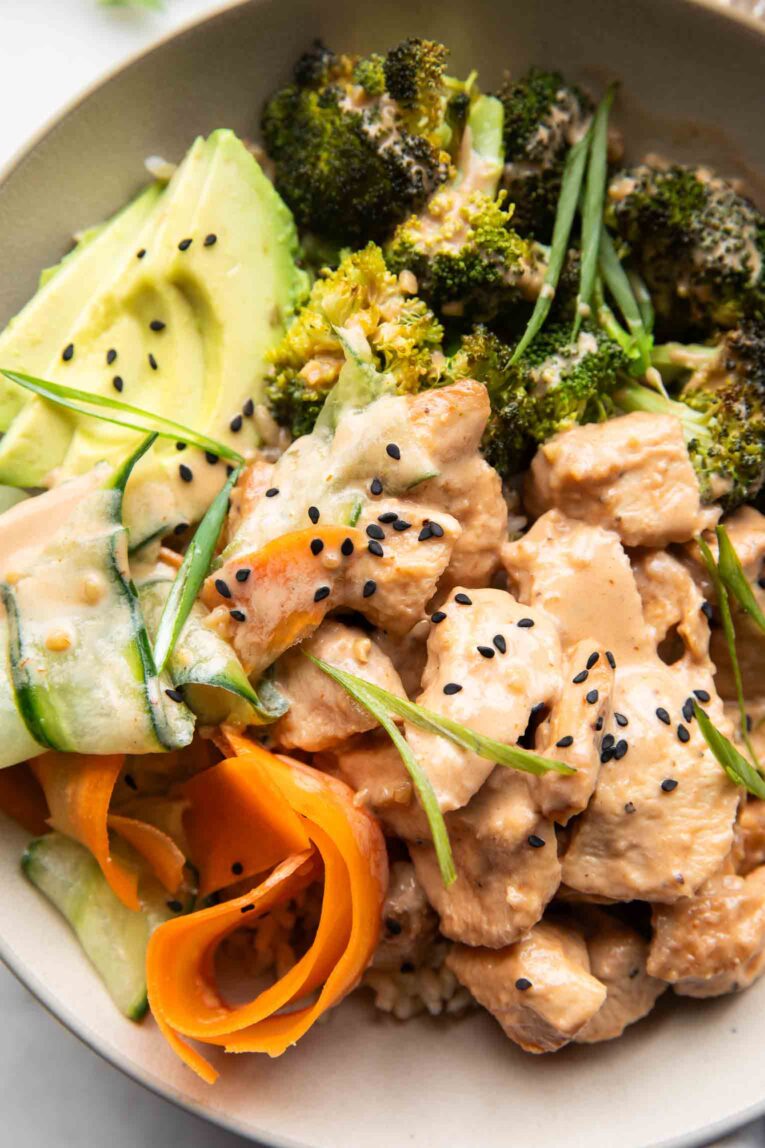 Yum Yum Chicken in a bowl.