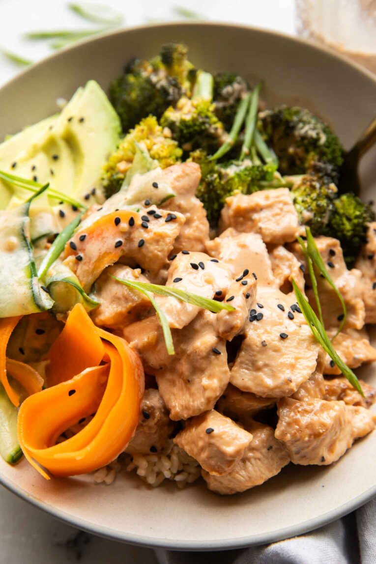 Yum Yum Chicken in a bowl.