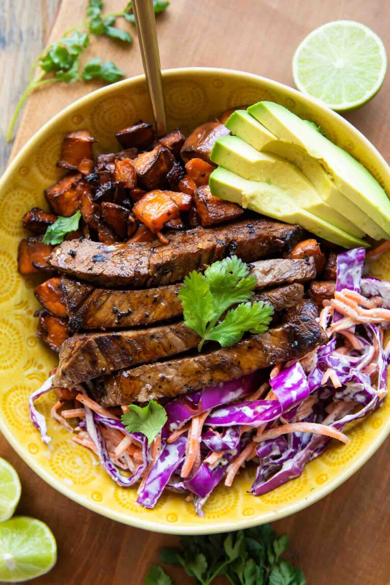Carne Asada in a bowl.