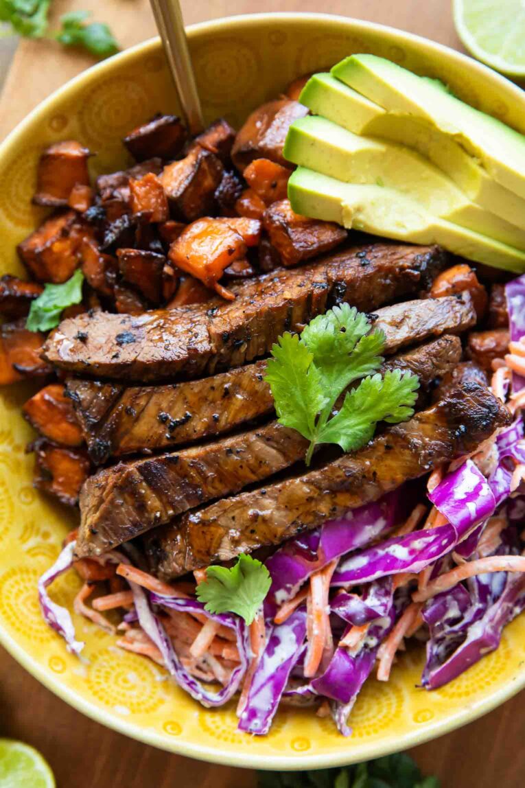 Carne Asada in a bowl.