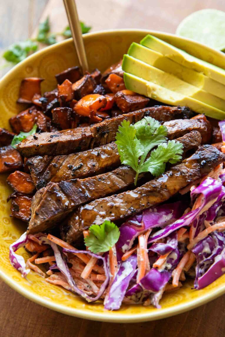 Carne Asada in a bowl.
