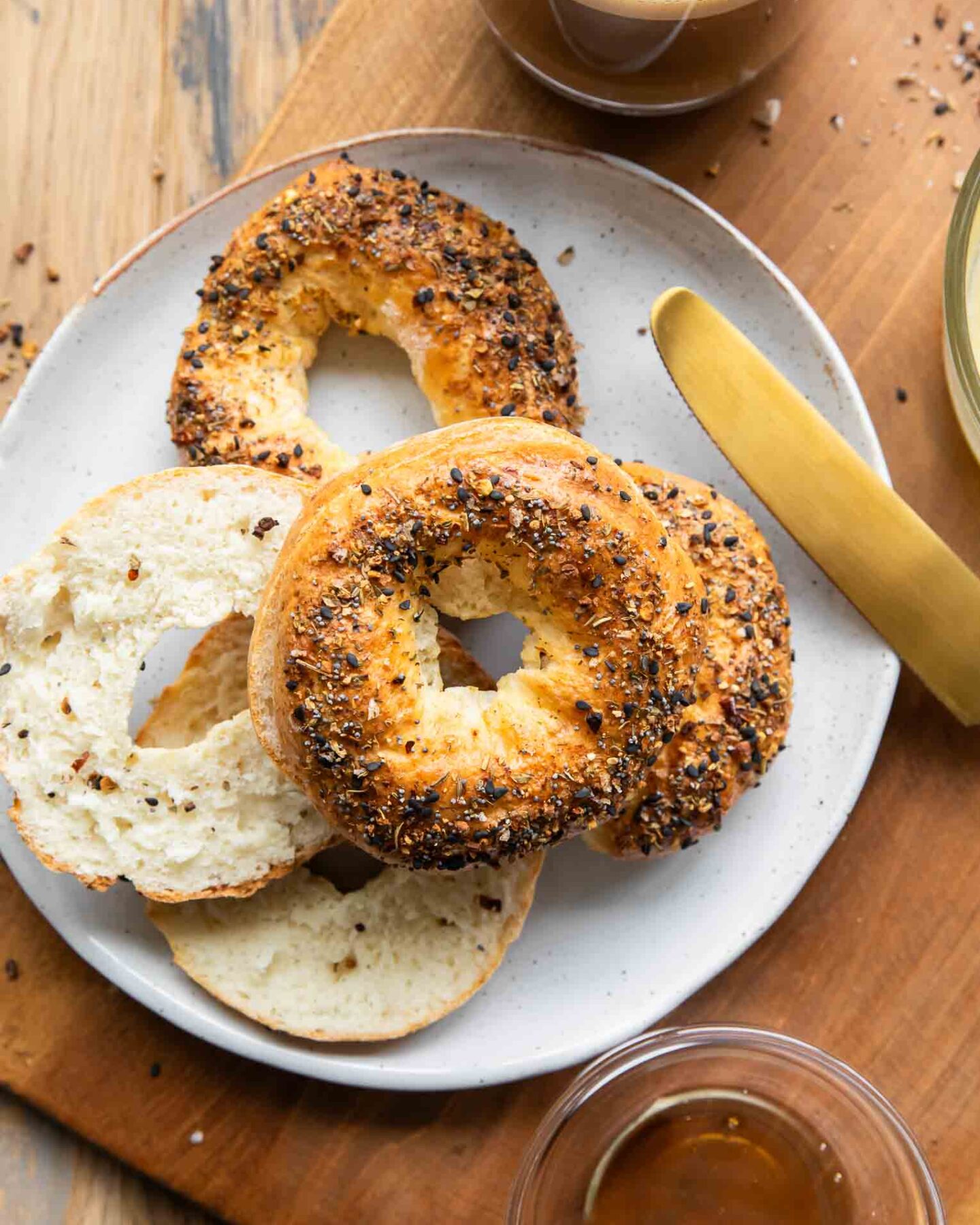 Cottage Cheese Bagels on a plate.
