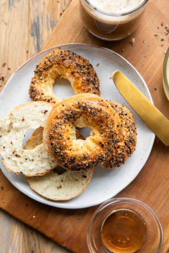 Cottage Cheese Bagels on a plate.