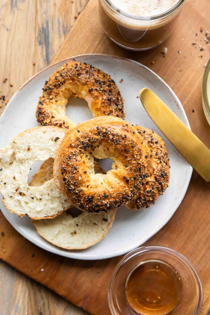 Cottage Cheese Bagels on a plate.