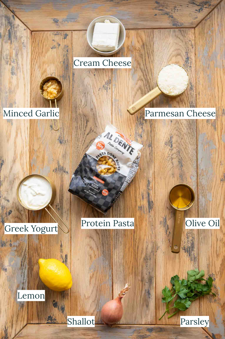 Lemon Greek Yogurt Pasta Ingredients.