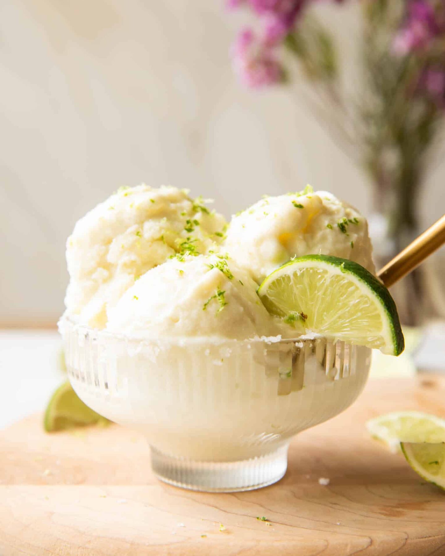 Margarita Ice Cream in a bowl.