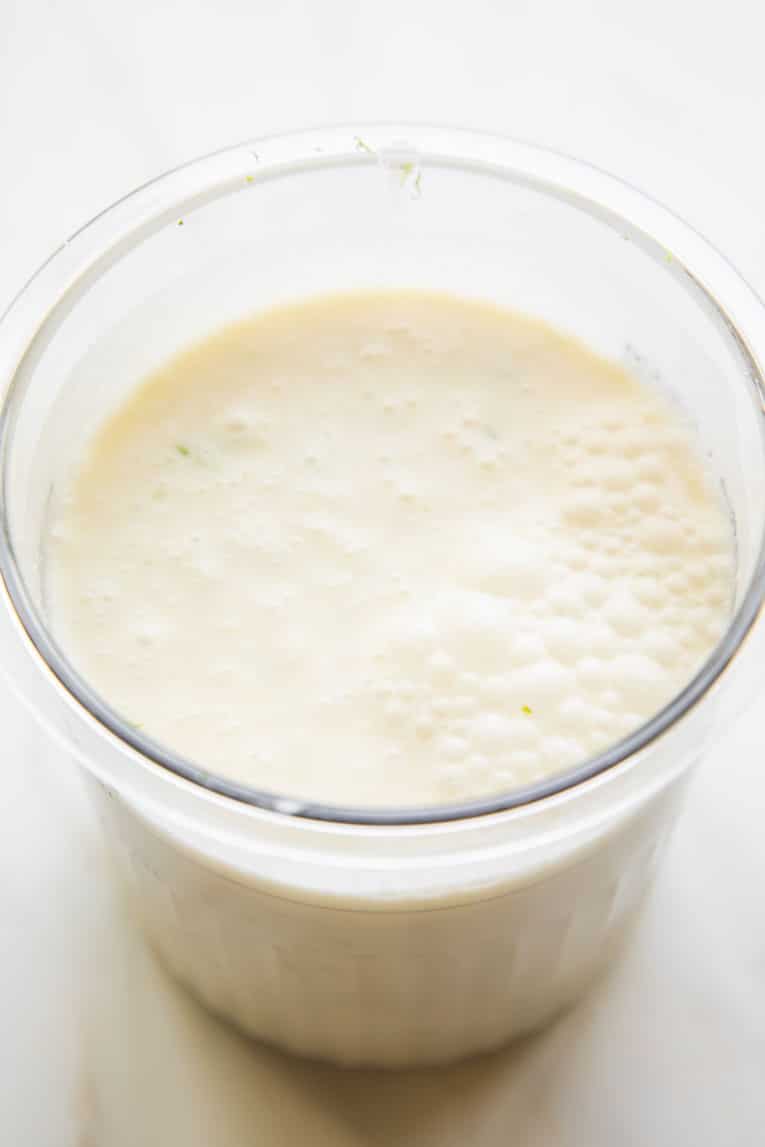 Margarita ice cream ingredients in a container.