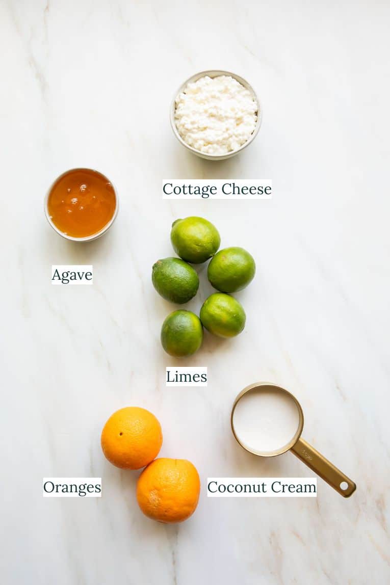 Margarita Ice Cream ingredients.