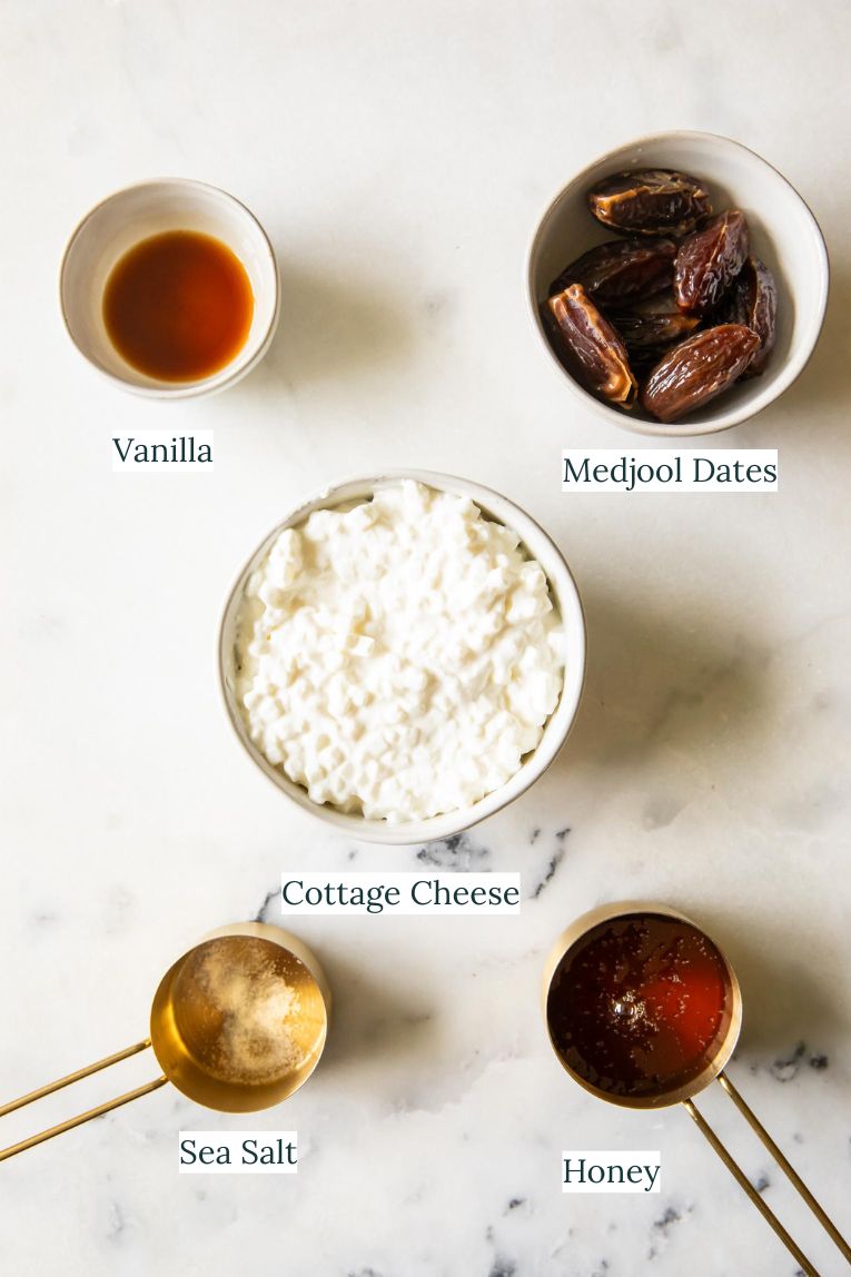 Salted Caramel Ice cream ingredients.