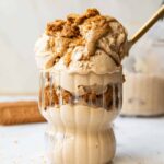 Biscoff Ice Cream in a glass.