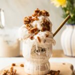 Butter Pecan Ice Cream in a glass cup.