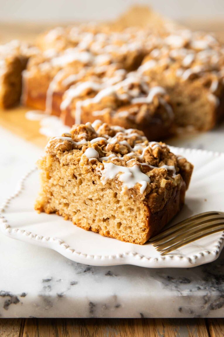 coffee cake on a plate.
