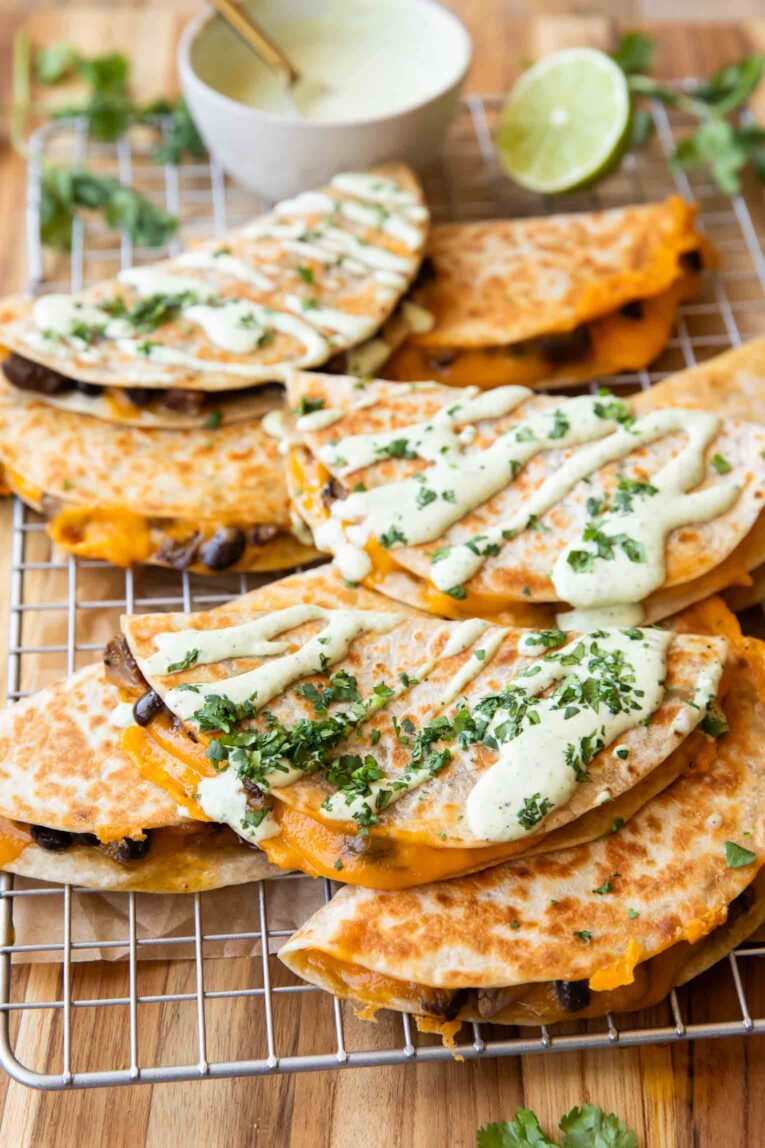 Beef Quesadillas on a cooling rack.