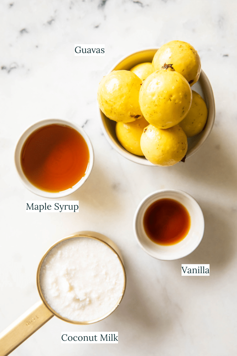 Guava Ice Cream Ingredients.