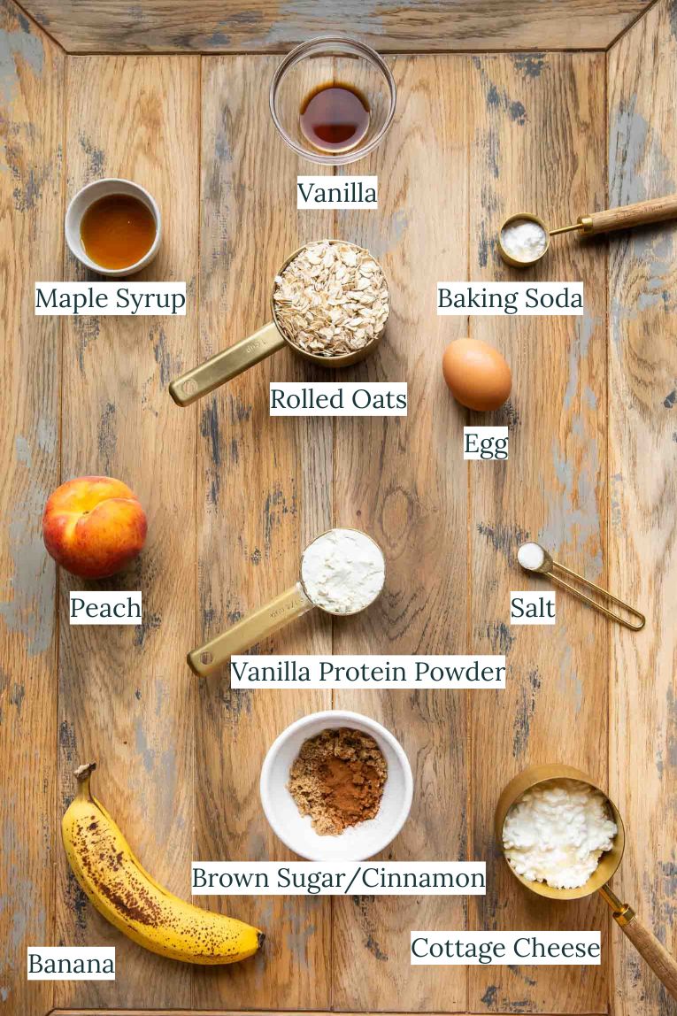 Peach baked oats ingredients.