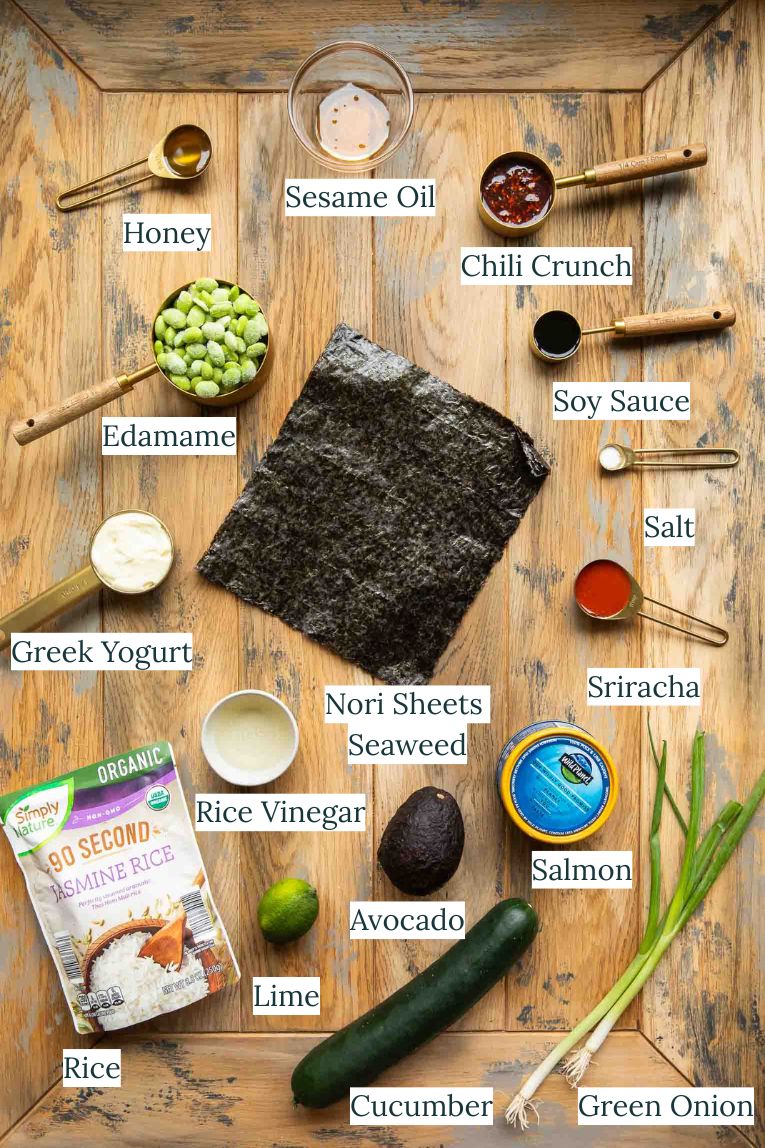 Sushi Bowl Ingredients.