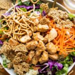 Chicken Sesame Crunch Bowls on a table.