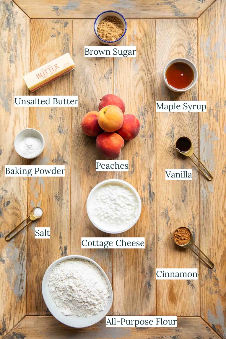 Brown Sugar Peach Cinnamon Roll Ingredients.