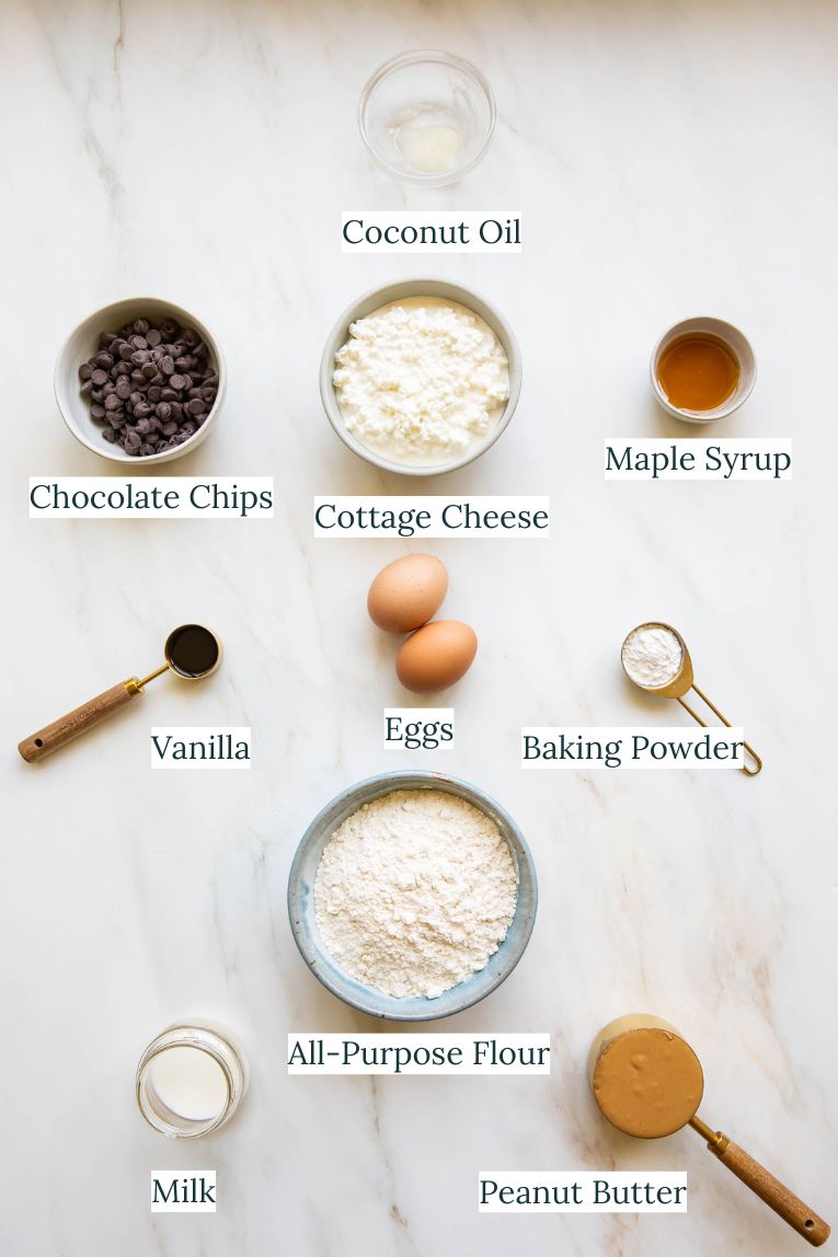 Peanut Butter Chocolate Chip Pancake Ingredients.