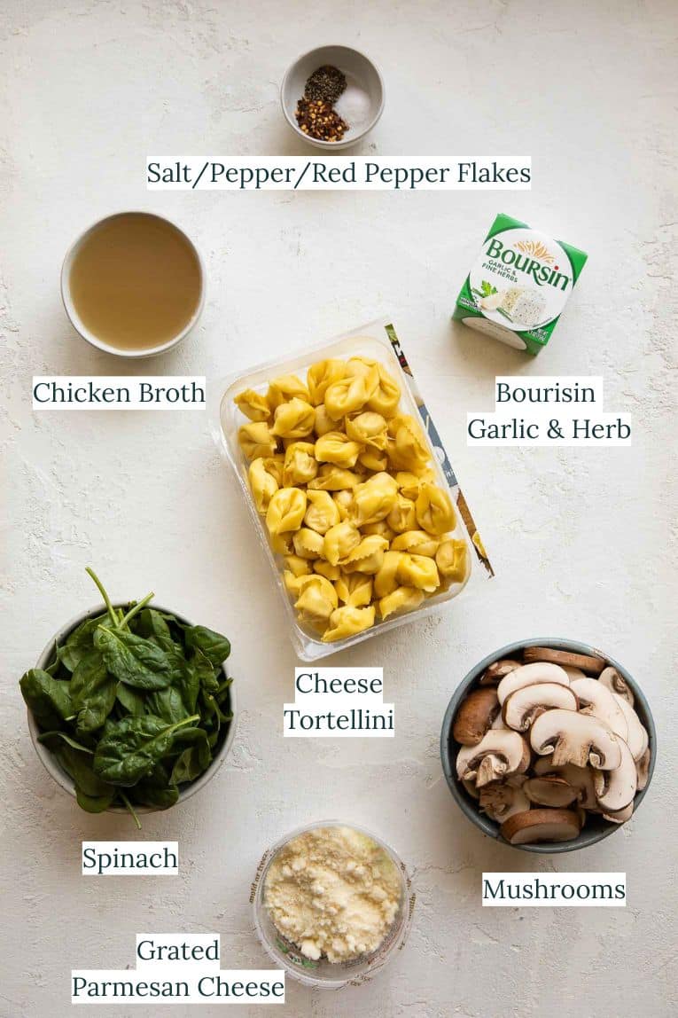Spinach & Mushroom Bake ingredients.